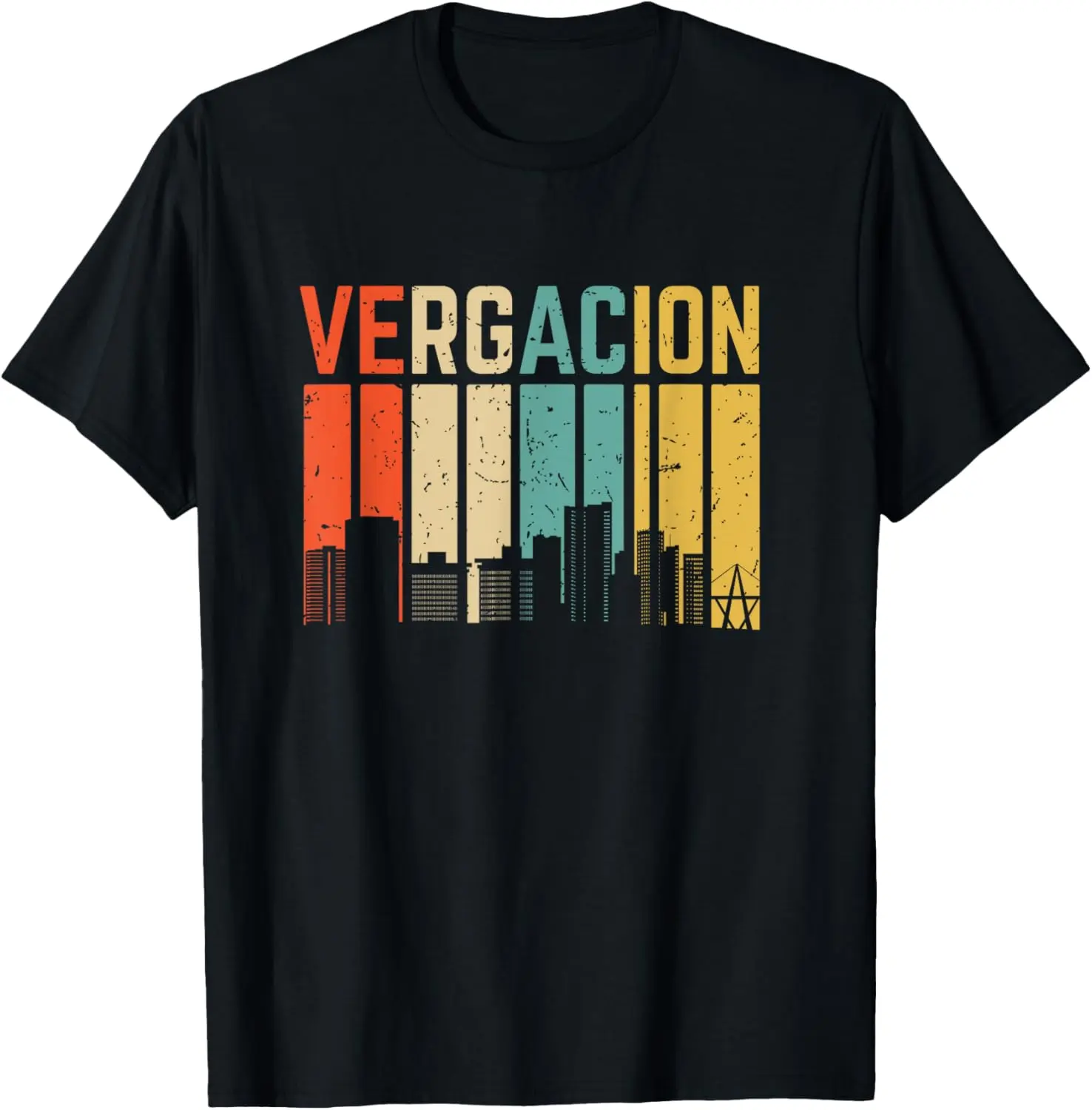 Women's 100% Cotton Short-Sleeve Distressed Round Neck Everyday Streetwear Top - Playful Art Vintage Venezuela Maracucho Maracaibo Tshirt