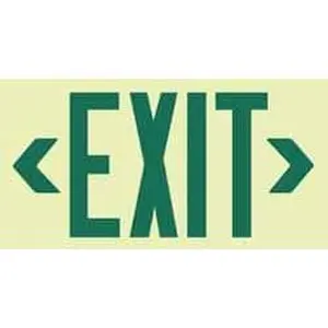AccuformNMC Exit, Plastic Exit Sign 13" Wide x 7-1/2" High, Glow-in-the-Dark 7220, Safety Exit