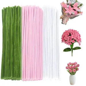300 count Thick Pipe Cleaners Craft Supplies 3 Assortment Pastel Macaron Color Chenille Stems for Art and Craft Projects Creative DIY Decorations (Lily color-300pcs)