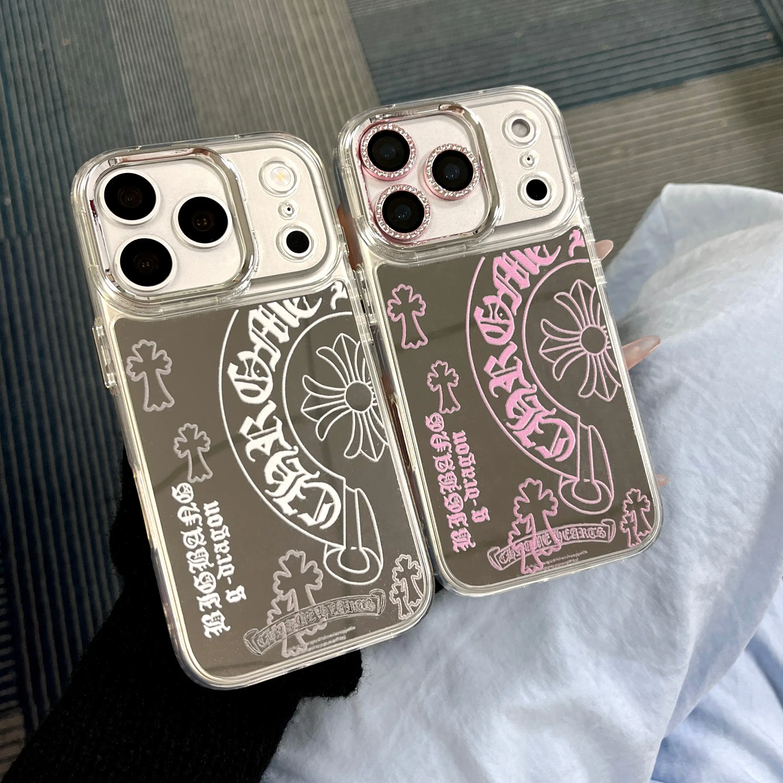 iPhone 17 Case Mirror Pattern Phone Cases for iPhone16 15 14 13 Pro Max - Stylish Shockproof Cover, Aesthetic Gift Made in USA. iPhone 17 PRO/17 PROMAX /16 PROMAX /15 PLUS/14 PRO, Casing, Transparent, Accessories, Smartphone, Cellphone, Protection