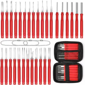 30+4P Terminal Pin  Kit, Electrical Connector Depinning Tool Terminal Pin Extractor Kit Wire Release Tool for  Household Devices (Red)