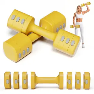 Adjustable 2-Piece Dumbbell Set – 2.2-5.5lb Weight Options, Multi-Functional for Dumbbell, Barbell, Push-Up Use, Home Gym Fitness Equipment, Christmas Gift Idea