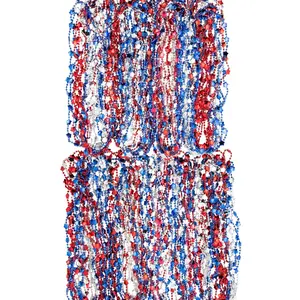 30" Bulk 480 Pc. Metallic Patriotic Stars & 14mm Bead Necklaces