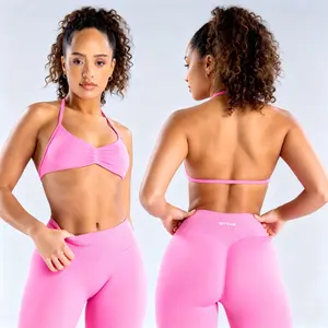 DFYNE Strappy Bra - seamless shaping design, hip-lifting design, women's sports and fitness set, suitable for various occasions such as yoga, fitness, cycling, hiking, running, sports, and outdoor leisure
