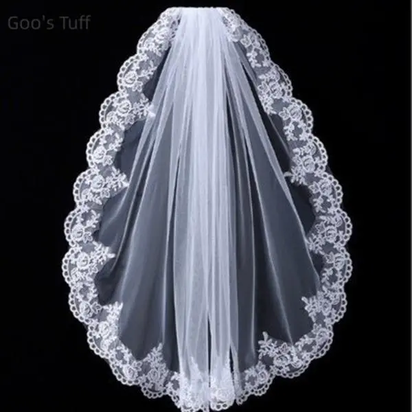 Bridal Dual-Tone Soft Short Tulle Veil, 2026 New White & Ivory Wedding Head Accessory for Elopement & Bridal Portrait Outfits Registry