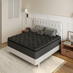 Queen Mattress, 12/14 Inch Firm Hybrid Queen Size Mattress in a Box, Strong Edge Support, Motion Isolation, with 7-Zones Pocket Springs, Fiberglass-Free, Pressure Relief, CertiPUR-US