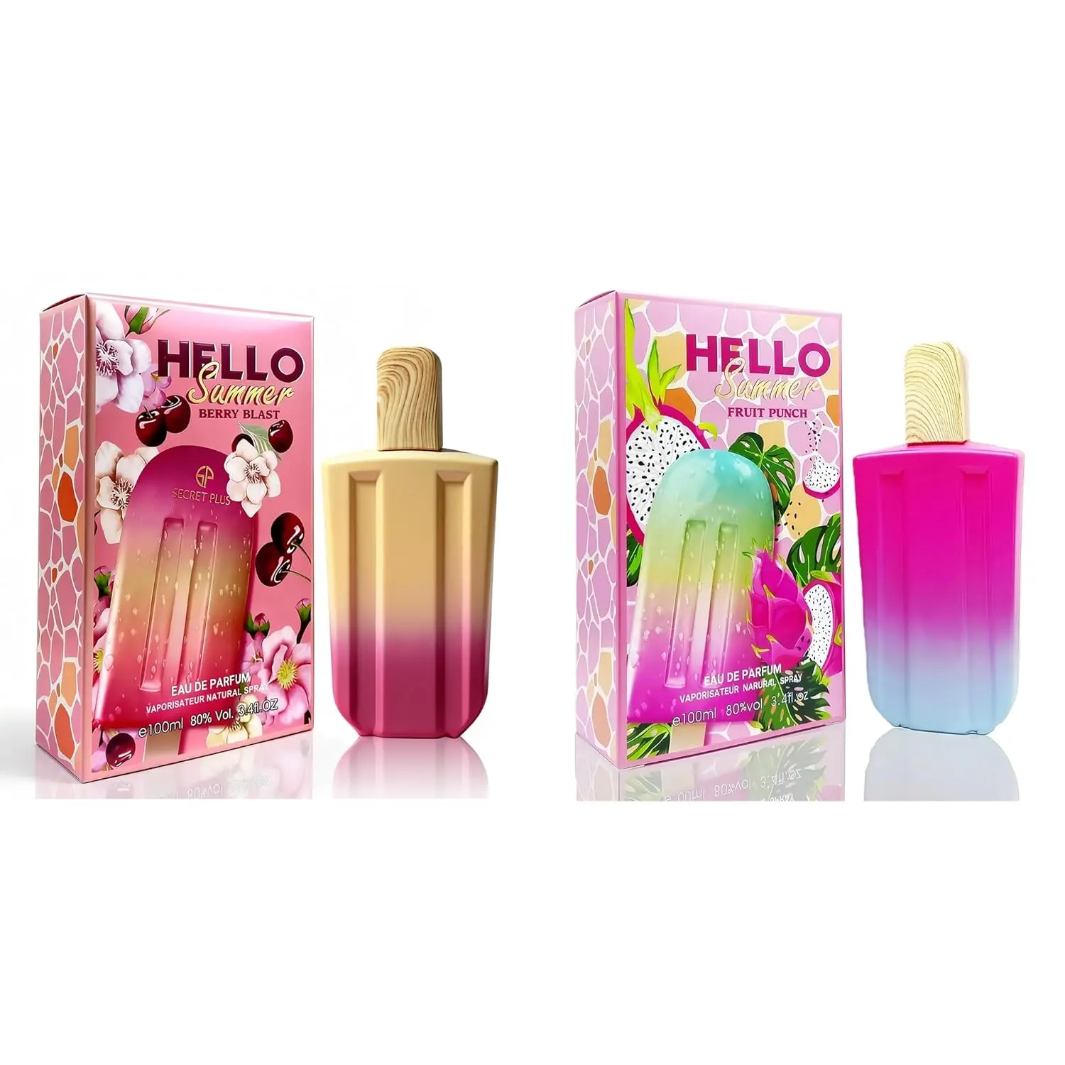 2PCS Perfume Set for Women - Floral Fragrance Gift Set with Vanilla,Sweet Fruity, Eau De Parfume| 3.4 Fl Oz Each Women's Cologne(Hello Summer Fruit&Berry)