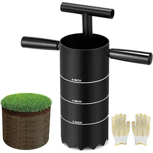 Portable Golf Hole Cutter with Detachable Handle Carbon Steel Holes Digger Tool USGA Standard 2In 4In and 6In Golf Cup Digger for Backyard Lawn Garden Outdoor Training