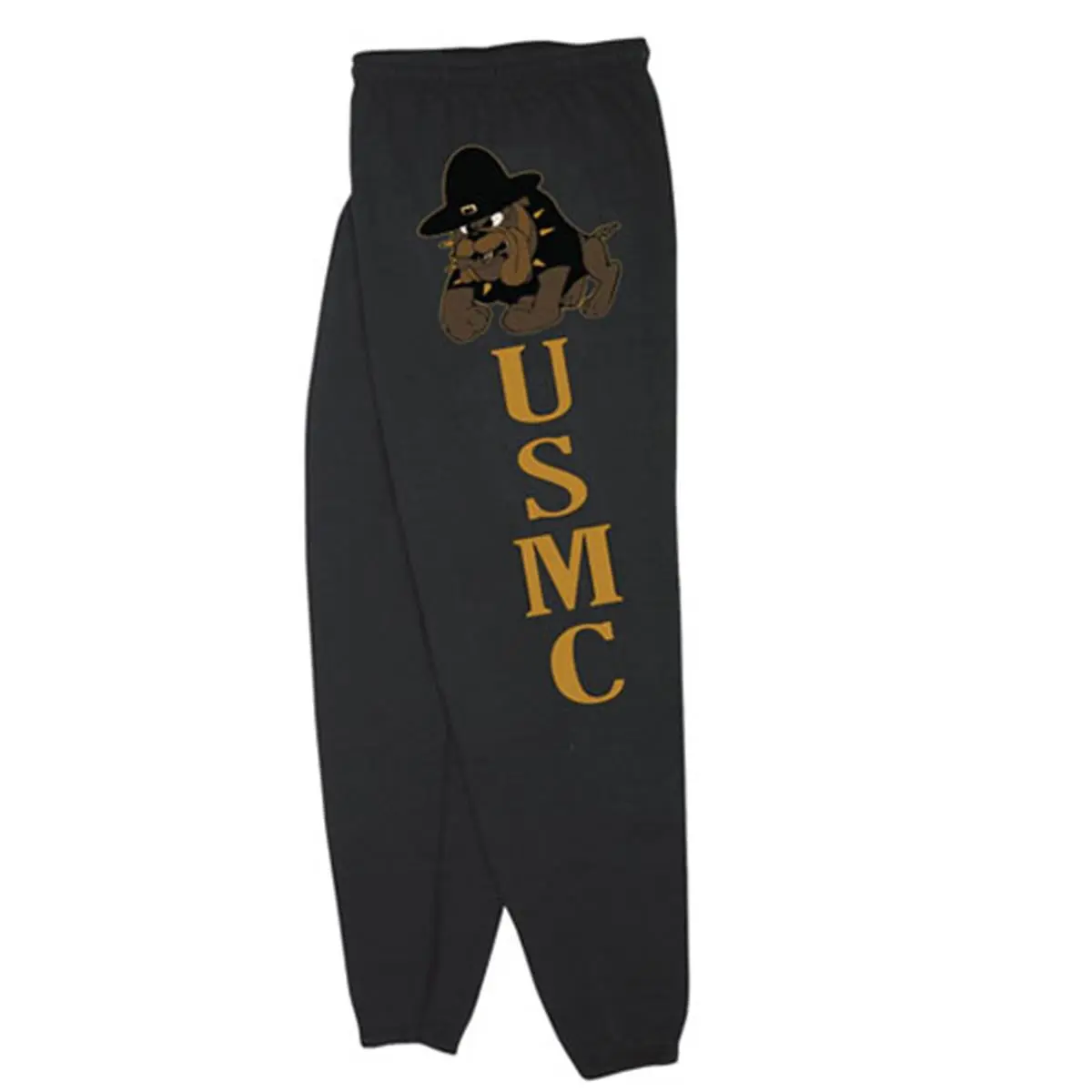 212 MAIN Men's Sports Sweatpants, Cotton Blend Pants with USMC Bulldog Graphic for Outdoor & Coaches' Gear, Male Sweatpants, Usmc Imprint, Black Essential Sweatpants