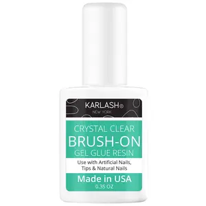Karlash Super Strong Brush On Glue for Acrylic & Press On Nails, Perfect for False Nail Art, Glitter, Gems, White Clear Tips (1 Piece)