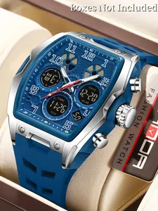 New Fashion Sport Multifunction Waterproof Night Light Men Quartz Electronic Watch, Luminous Durable Calendar Display, Trendy Casual Style