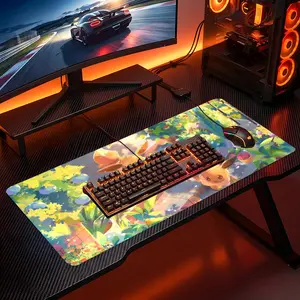 E-Eevee Mouse Pad Large Gaming Mousepad LockEdge Thickened Extended Desk Mat