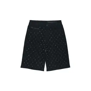 Glit Black Rhinestone Denim Short