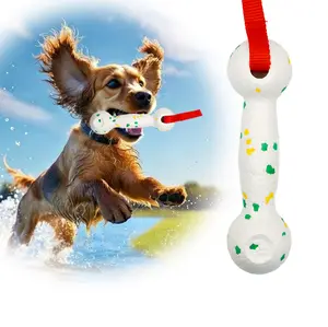Dog Bumper Toy for Pool Water Float and Land Fetch - 8" Retrieving Dummy with Rope Handle for Small & Medium Dogs Training Under 40 lbs - Outdoor Beach, Park Throw Hunting and Puppy Tug