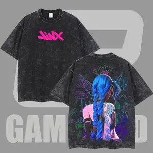 Retro Vintage Jinx x Powder Arcane: League of Legends Washed T-shirt Game , FPS, Game Lover Unisex Shirt Gift for Him Her Y2K Hoodie Sweatshirt VTY