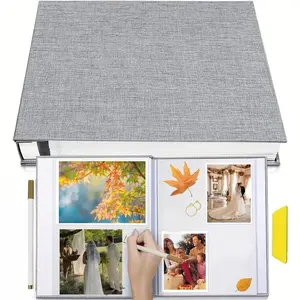 Self-Adhesive Scrapbook Album Kit, 20 Sheets with 40 Pages, Versatile Page Sizes, Ideal for 3x5, 4x6, 5x7, 6x8, 8x10 Photos, Great for Wedding Memories