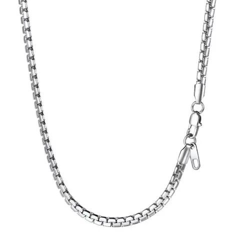 PROSTEEL 14K Gold Plated/Steel/Black Flat Box Chain Necklace Stylish Stainless Steel Width 4/6mm Length 14-30 Inches Simple Minimalist Unisex Jewelry For Men Women Gift Box