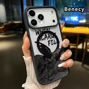 Magnetic Phone Case Supports Wireless Charging Case for iPhone 17 16  Pro Max Plus 15 14 13 12 11 Air E Icarus' Fallen Dream Pattern Non-Yellowing Shockproof Clear Slim Protective Softcase Transparent Acrylic Cover