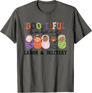 Bootiful Babies Labor And Delivery Nurse Halloween Party T-Shirt - Ronniemu Shop 79B0CDBKB46R
