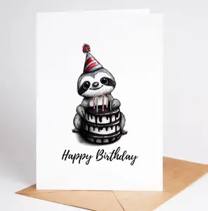 Adorable Sloth Birthday Card