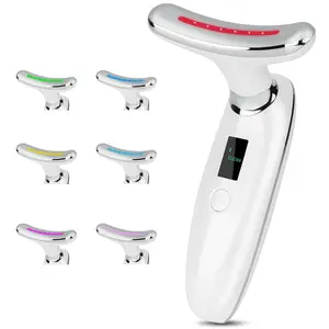 Lilac 7-in-1 Beauty Massager for Face and Neck - Jawline Lifting & Firming - Face Lymphatic Drainage Massager for Anti Aging Wrinkle, Forehead Lines, and Dark Circles, White