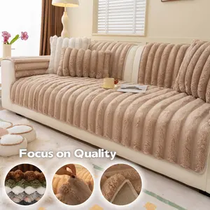 Extra Thick Plush Sofa Cover 1PC, Sofa Slipcover, Soft Fluffy Couch Cover, Pet-Friendly Non-Slip Sofa Mat, Machine Washable Anti-Scratch Furniture Cover, Cozy All-Season Couch Cover for Living Room, Fits Sectional, Loveseat & 2/3-Seater Sofa