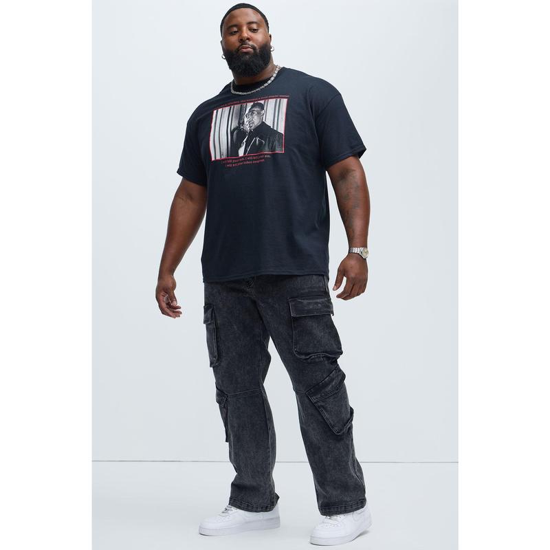 Black Jack Mike Straight Cargo Jeans - Black Wash