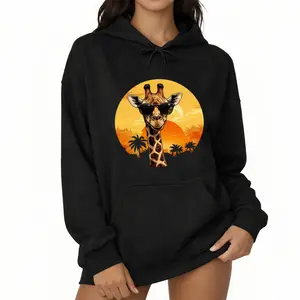 Cute Giraffe Print Women’s Tops – Casual Long Sleeve T-Shirts and Hoodies for Spring