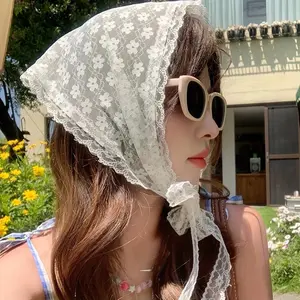 Lace Triangle Headscarf, Vintage Style Hair Accessories for Women & Girls, Heatless Styling Tools for Daily Use