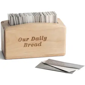 OUR DAILY BREAD Wood Promise Box - 240 Daily Bible Promises and Inspirational Scripture Cards - Christian Gift for Women, Men, Mom, Religious Graduation Gift, Encouraging Devotional Keepsake Gift For Mother's Day