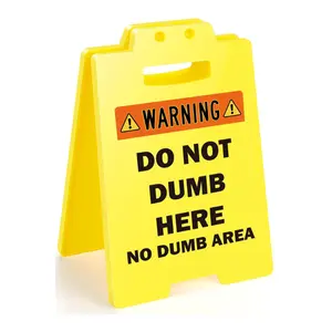 Funny Caution Desk Sign – Small Office Gag Gift for Coworkers, Team, Boss or Employees – Cubicle Decor Under $10 for Birthday, Christmas or White Elephant