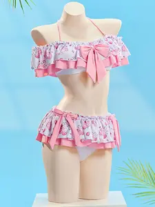 Micotaku Cute Dessert Print Two-Piece Swimsuit Set Micotaku Cute Dessert Print Two-Piece Swimsuit Set