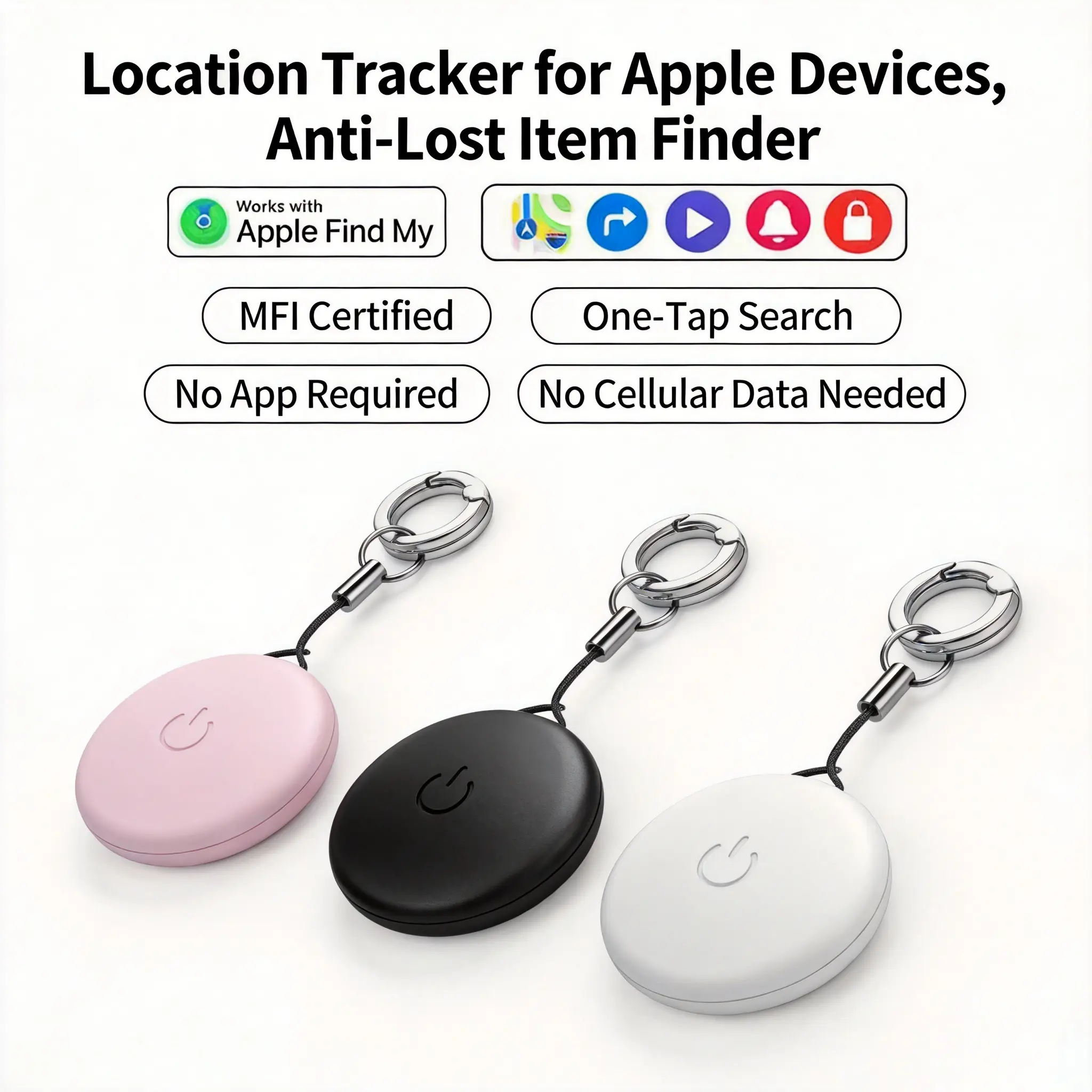 New Air Tracker Tags, Daily Use, (iOS Only, Not for Android), Keys Finder and Item Locator for Luggage, Backpack, Suitcases, Pet Tracker Replaceable Battery, Lightweight and Easy to Connect, Best Gift!