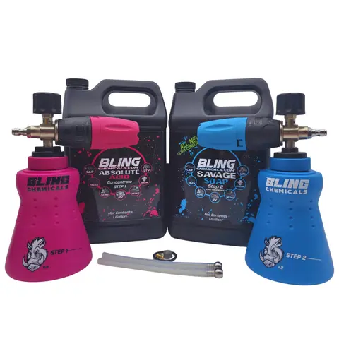 Bling Chemicals 2-Step Touchless Wash Kit -  Exterior Wash Kit, Car Wash Soap, Car Washing Supplies, Car Wash Set, Truck Cleaner