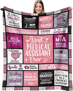 Medical Assistant Gifts for Women, Gifts for Medical Assistants, Medical Assistant Appreciation Gifts, MA Appreciation Gifts, MA Week Gifts, Medical Assistant Birthday Gifts Throw Blanket 60x50 Inch