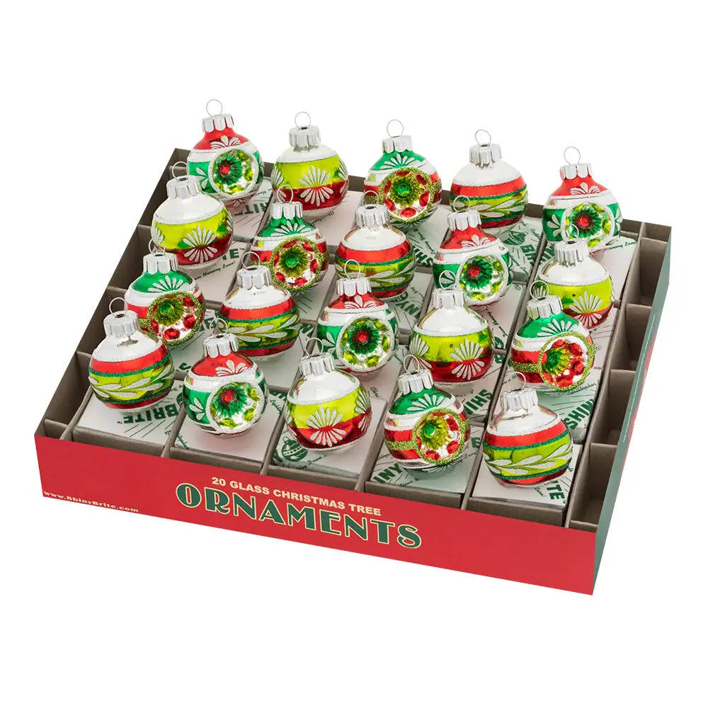 Holiday Splendor Half Reflector Half Rounds Decor, 20-Count 1.25in Ornaments for Holiday Decorating, Festive Party Decoration Supplies