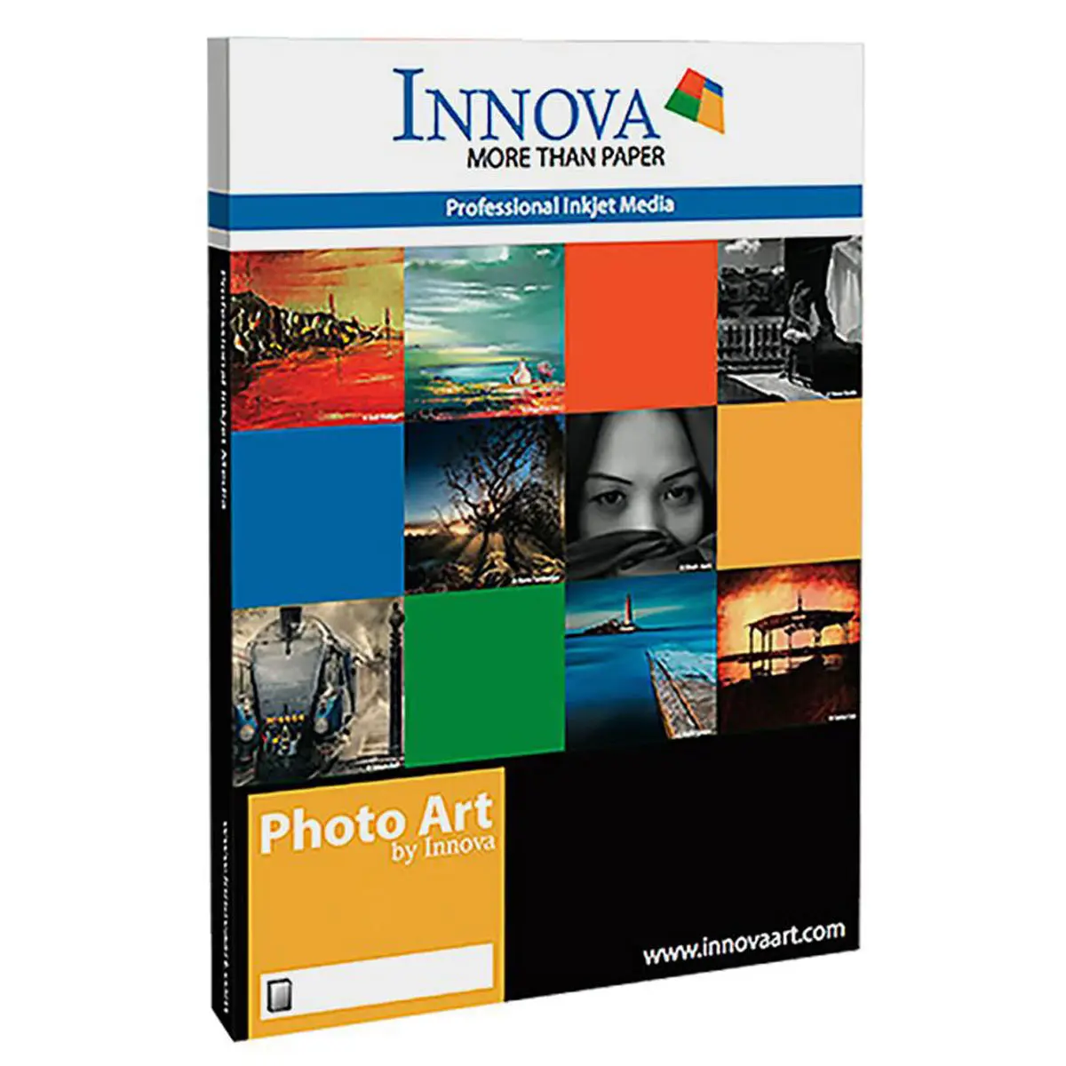 Innova Art FibaPrint F-Type Bright White Satin Luster Semi-Matte FineArt Inkjet Paper, 8.5x11", 50 Sheets