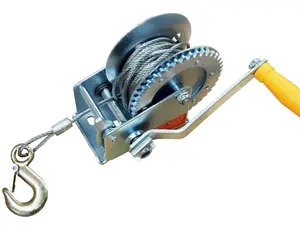 H.D. Hand Winch Gear Steel Cable ATV Towing Trailer Boat 1200LB