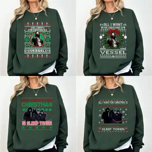 All I Want For Christmas SIeep T0ken Band And VesseI Collection Shirt – Dark Aesthetic Christmas Crewnecks for Fans of Masked Music Groups, Ugly Xmas Sweater Style, Gothic Holiday Gift for Men Women, Full Colors Full Sizes Unisex Sweatshirt