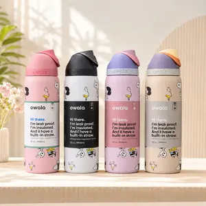 Owala FreeSip 32oz Cute Insulated Water Bottle, Leakproof Straw Lid, BPA-Free Stainless Steel Cup, Keeps Cold 24H Hot 12H Travel Gym Bottle #Owala #Water Bottle