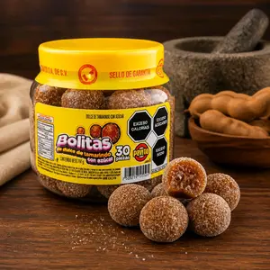Bolitas De Dulce De Tamarindo Con Azucar Bote Con 30 Piezas Sweet Candy Tamarind Sugar Coated Sweets