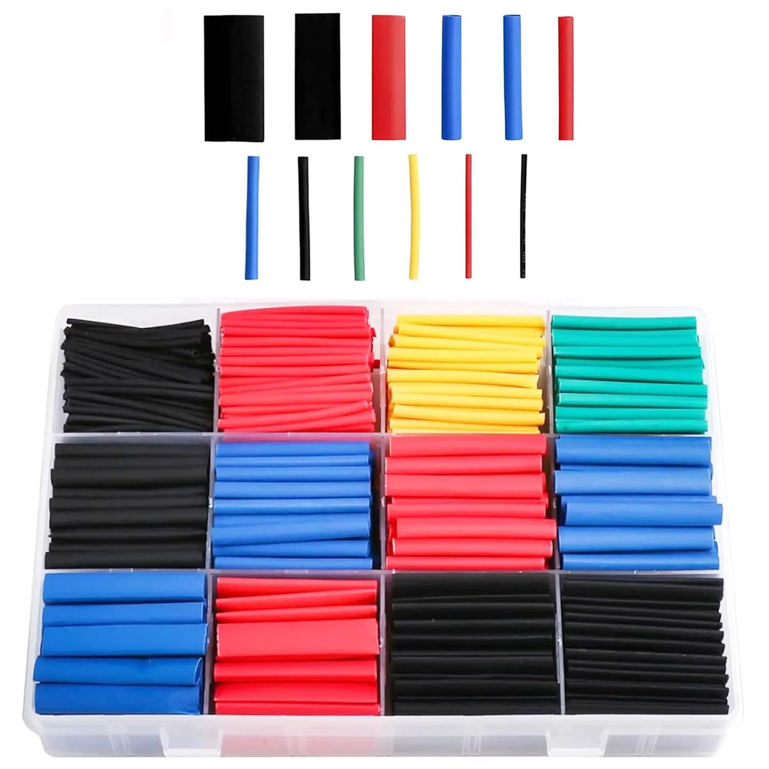 【850pcs】Heat Shrink Tubing Kit - 850 Pcs 2:1 Ratio Adhesive Lined Colored Waterproof Insulation Sleeves with Storage Case for Cable, Wire, Home Repairs, Electronics DIY Projects (Automotive & Motorcycle Car Repair Tool)