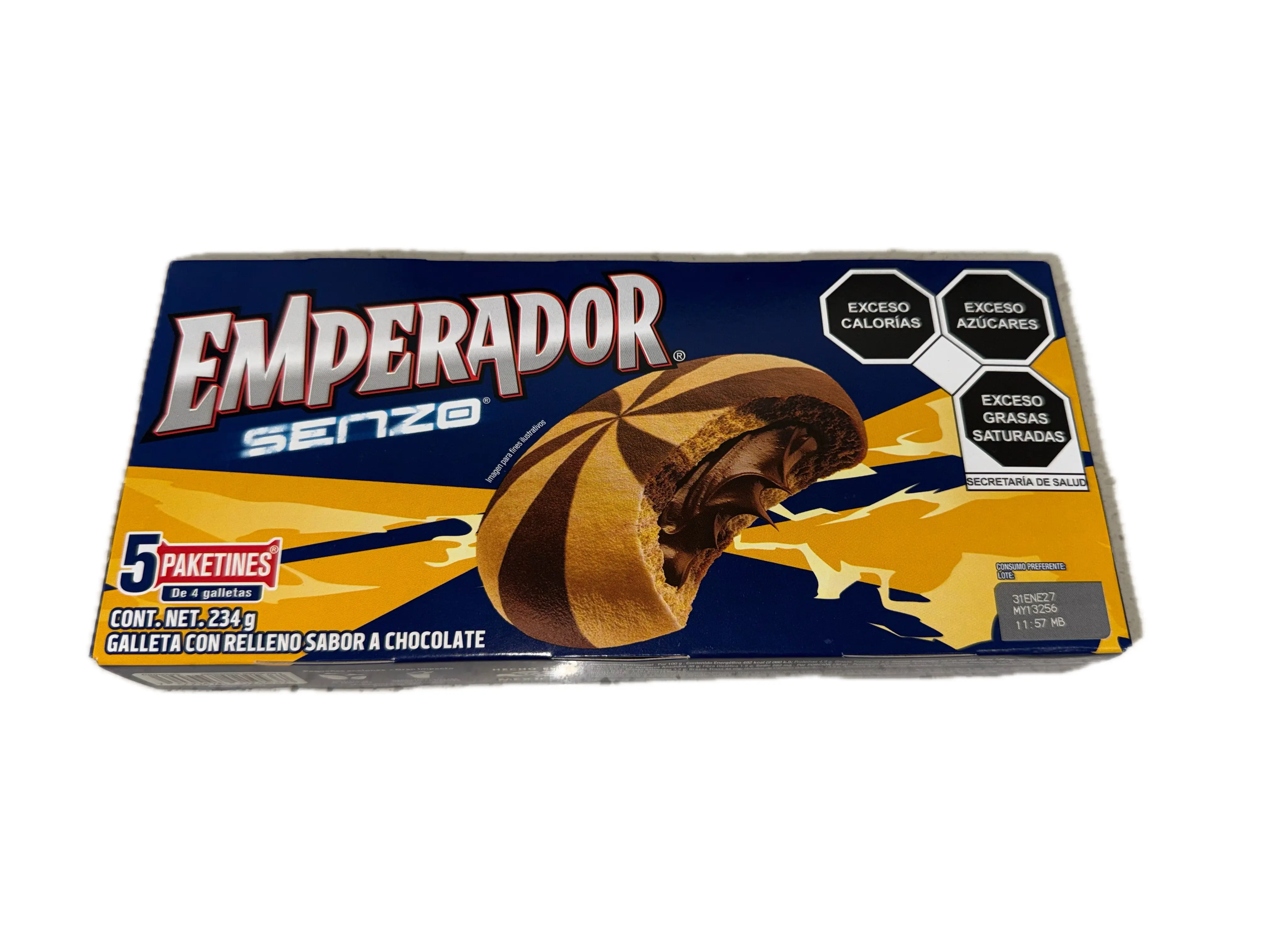 Gamesa Emperador Senzo Chocolate-Filled Cookies – 5 Packs – 234 g (8.25 oz) – Mexican Cookies