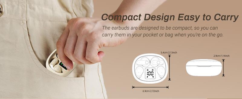 Wireless Bluetooth Headphones， Active Noise Cancelling Headphones Tiny Size Invisible Earbuds，Waterproof Headsets，With Mic，Sleep and Sports Earphones Set, 2 Pairs, Mini and Short Handle Design，for Work Sport Sleeping noise headphones