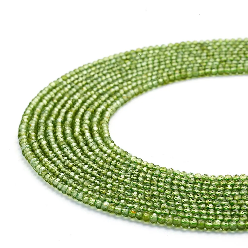 Natural Peridot Faceted Round Beads 2mm 2.5mm 3mm 3.5mm 4mm 5mm 15.5" Strand Loose Beads  for Jewelry Making