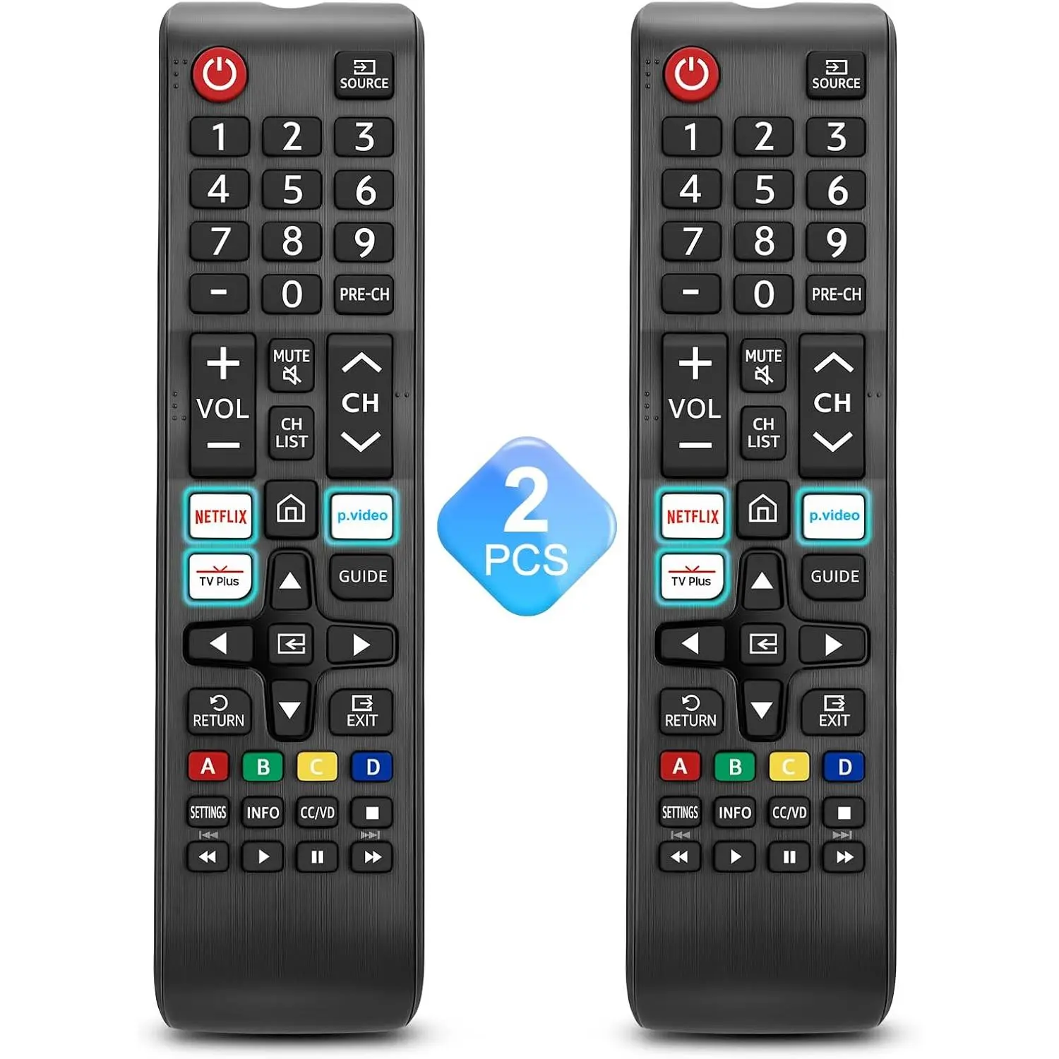 [Pack of 2] Universal for Samsung-TV-Remote-Control Replacement,Compatible with All Samsung Smart Frame QLED LED 7 Series TVs