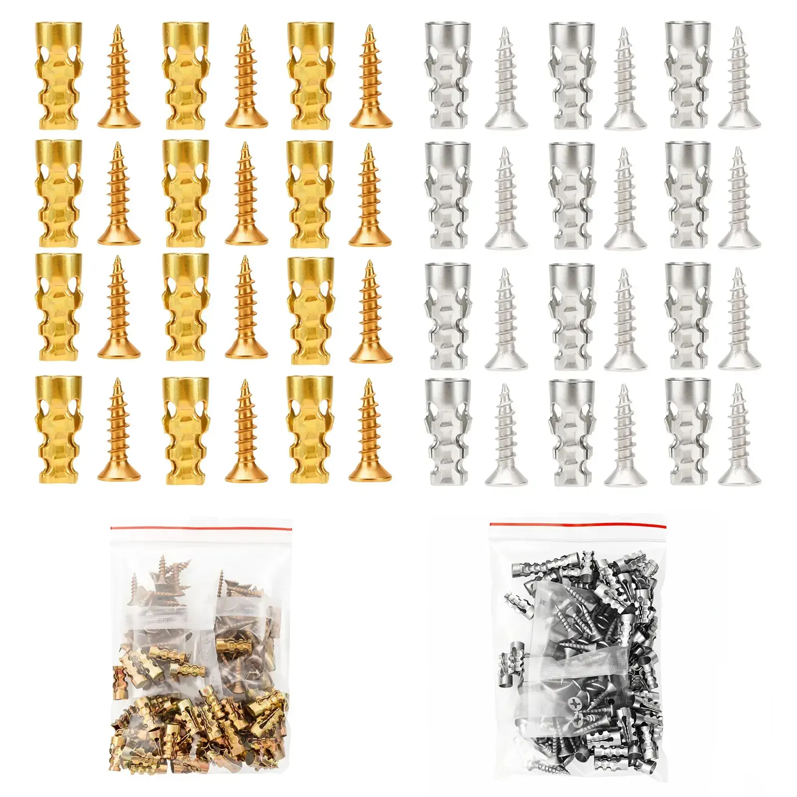 30/60Pcs 6×14Mm Durable & Stable Door Hinge Thread Repair Fixer - Short Expansion Wall Anchors with Strong Expansion Lock, Super Easy Installation for Furniture DIY Repairs, Fix Stripped Loose Worn Screw Holes, Restore Tight Installation
