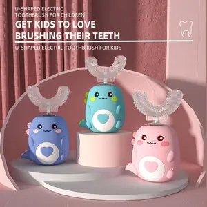 Electric U Shaped Toothbrush Kids Children Rechargeable Sonic Toothbrush Toddler baby toothbrushes with2-4 Brush Heads Full Mouth 3 Cleaning Modes Oral Care Tools