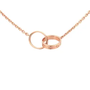 Pre-owned Cartier, double ring LOVE pendant (Plain)