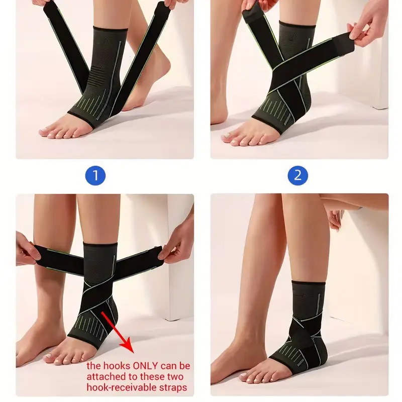 Adjustable Ankle Brace for Plantar Fasciitis Relief (1 Pair) - Adjustable Compression Ankle Support Sleeve for Achilles Tendonitis, Sprains & Swelling Recovery